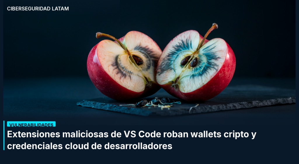 Extensiones maliciosas de VS Code roban wallets cripto y credenciales cloud de desarrolladores