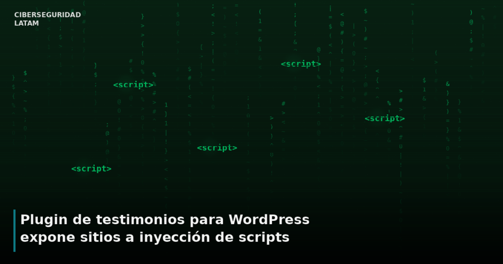 Plugin de testimonios WordPress - inyección de scripts