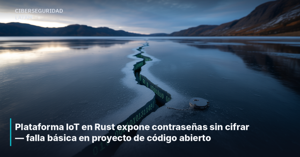 Plataforma IoT en Rust expone contraseñas sin cifrar — falla básica en proyecto de código abierto