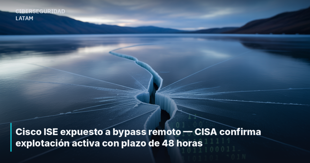 Cisco ISE expuesto a bypass remoto — CISA confirma explotación activa con plazo de 48 horas