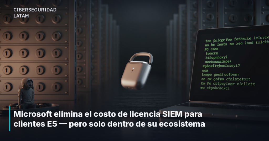 Microsoft elimina el costo de licencia SIEM para clientes E5 — pero solo dentro de su ecosistema