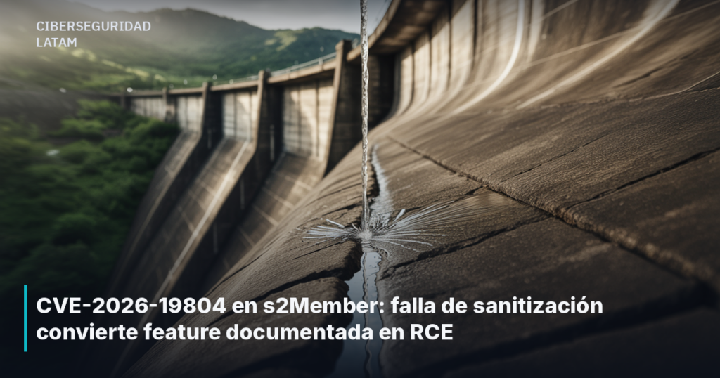 CVE-2026-19804 en s2Member: falla de sanitización convierte feature documentada en RCE
