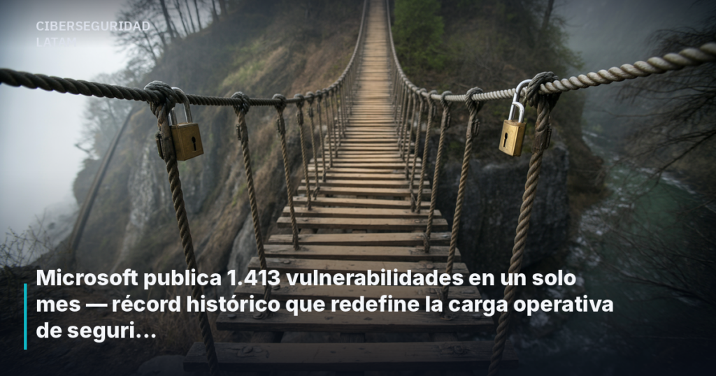 Microsoft publica 1.413 vulnerabilidades en un solo mes — récord histórico que redefine la carga operativa de seguridad
