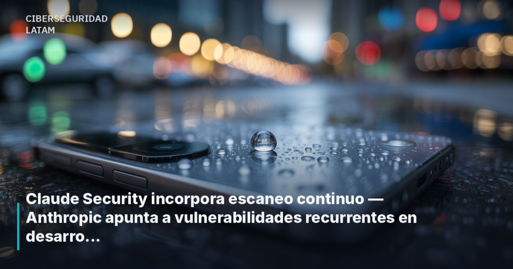 Claude Security incorpora escaneo continuo — Anthropic apunta a vulnerabilidades recurrentes en desarrollo