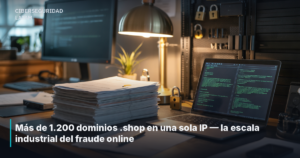 Más de 1.200 dominios .shop en una sola IP — la escala industrial del fraude online
