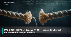CVE-2026-19575 en Zephyr RTOS — escalada a kernel por validación de tipo omitida